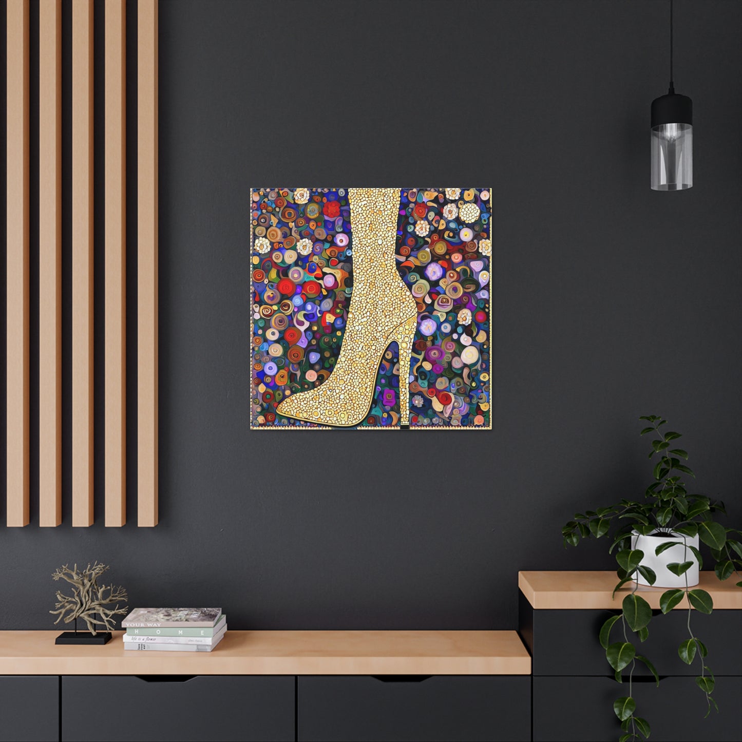 Gold Shoe  - Canvas Wall Art