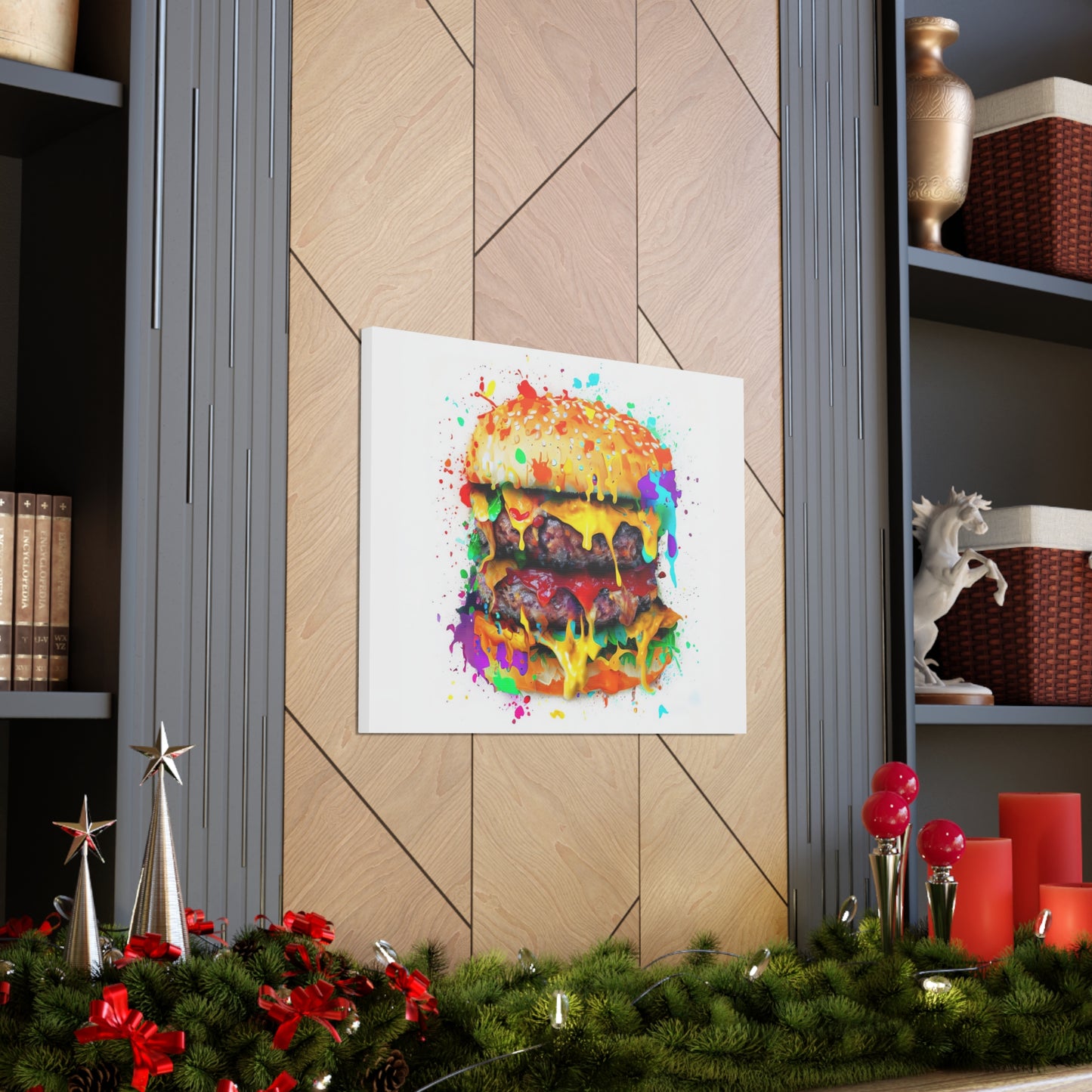 Double Cheese Burger  - Canvas Wall Art