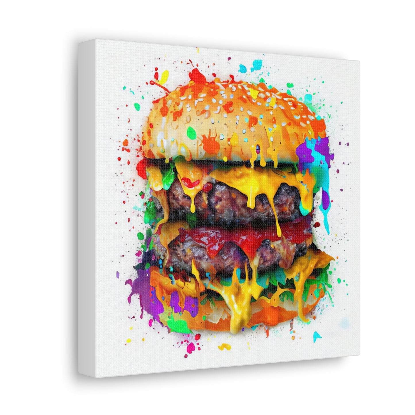 Double Cheese Burger  - Canvas Wall Art