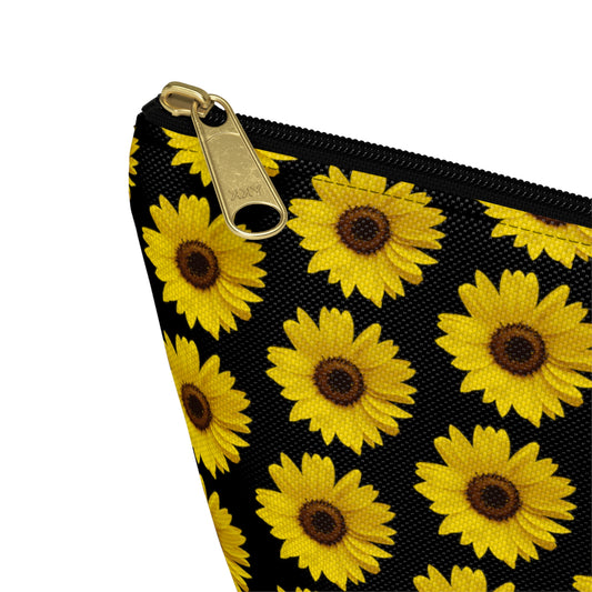 Sunflower Black Accessory Pouch w T-bottom