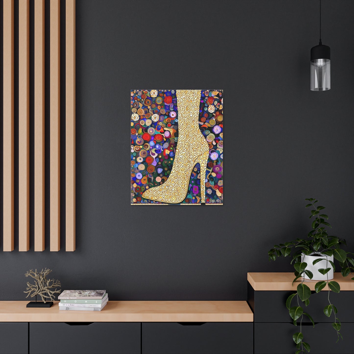 Gold Shoe  - Canvas Wall Art