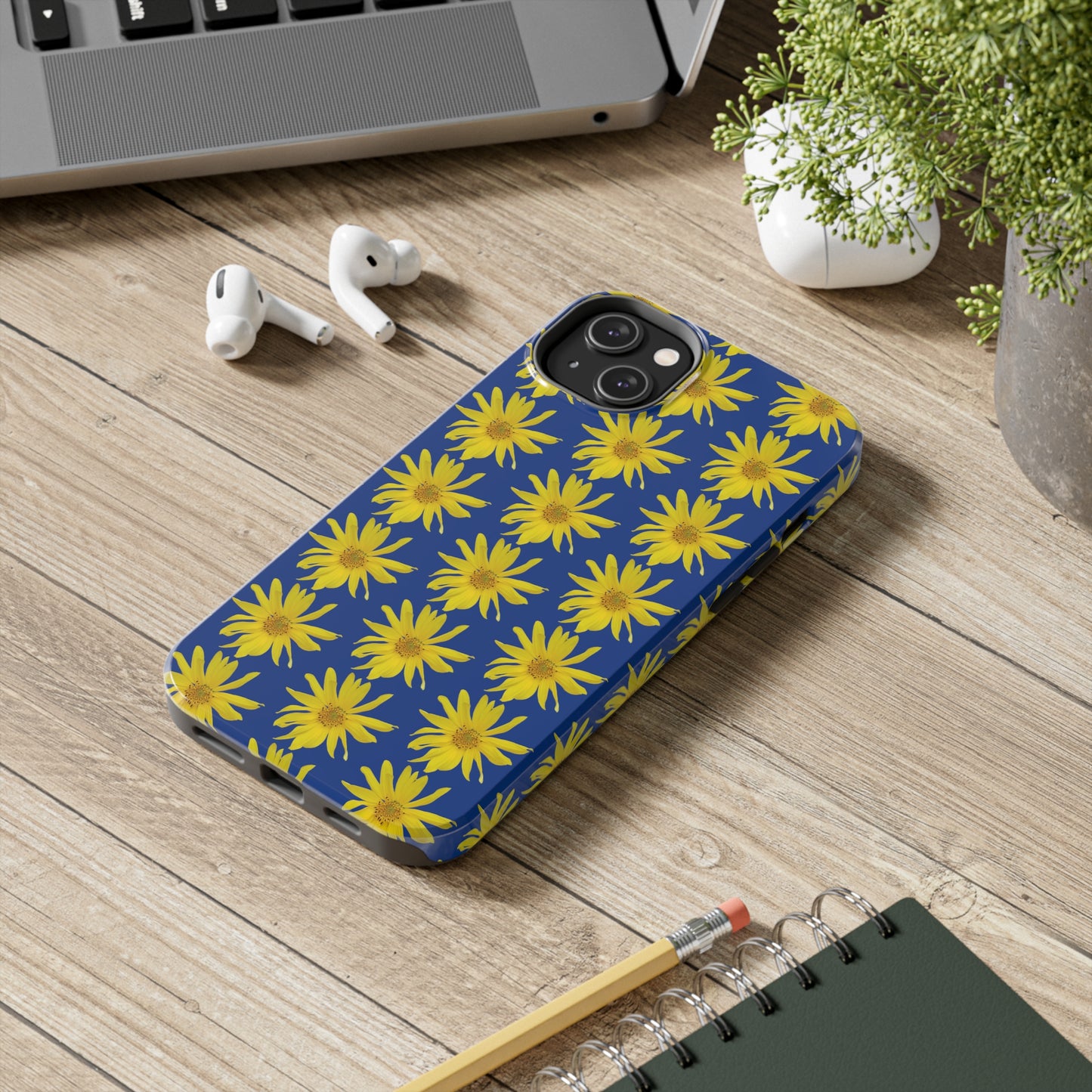 Wild Sunflower Blue Tough Phone Case