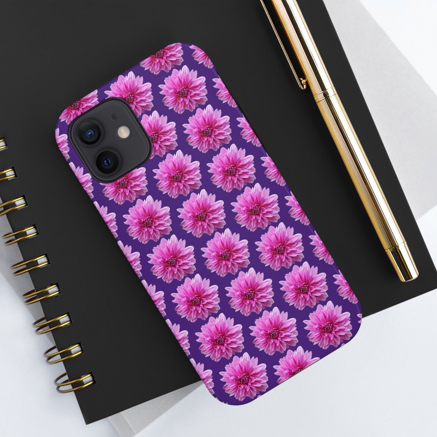 Pink Dahlia Purple Tough Phone Case