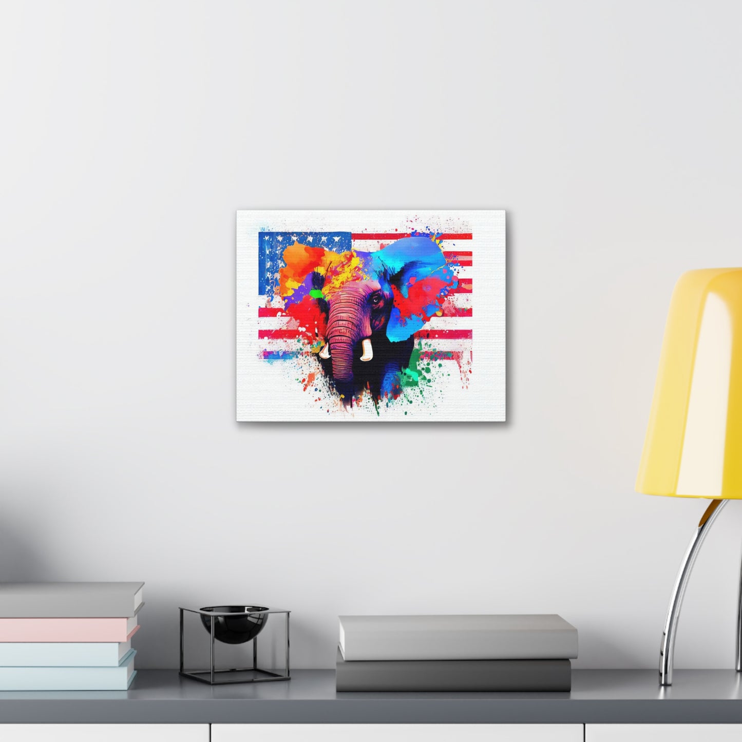 Elephant American Flag - Canvas Wall Art