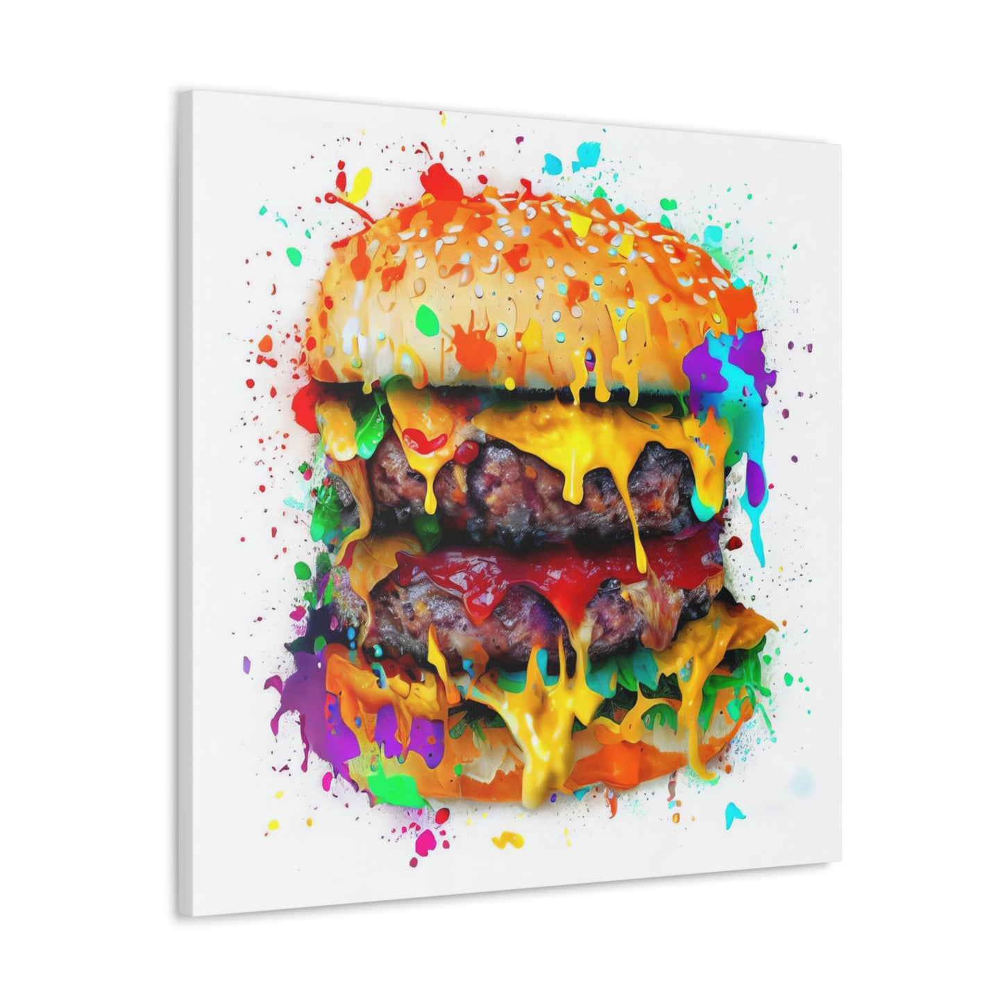 Double Cheese Burger  - Canvas Wall Art