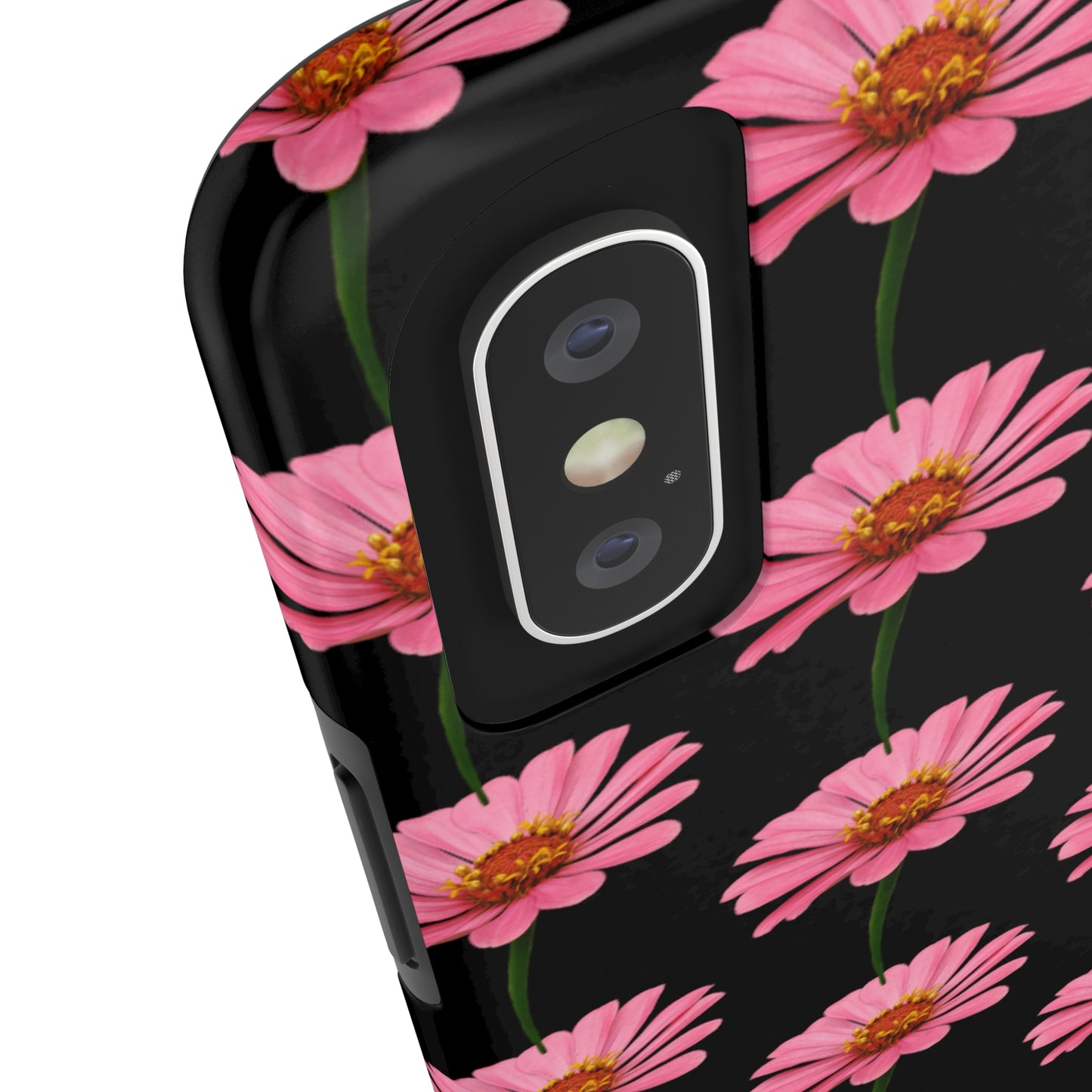 Pink Zinnia Black Tough Phone Case