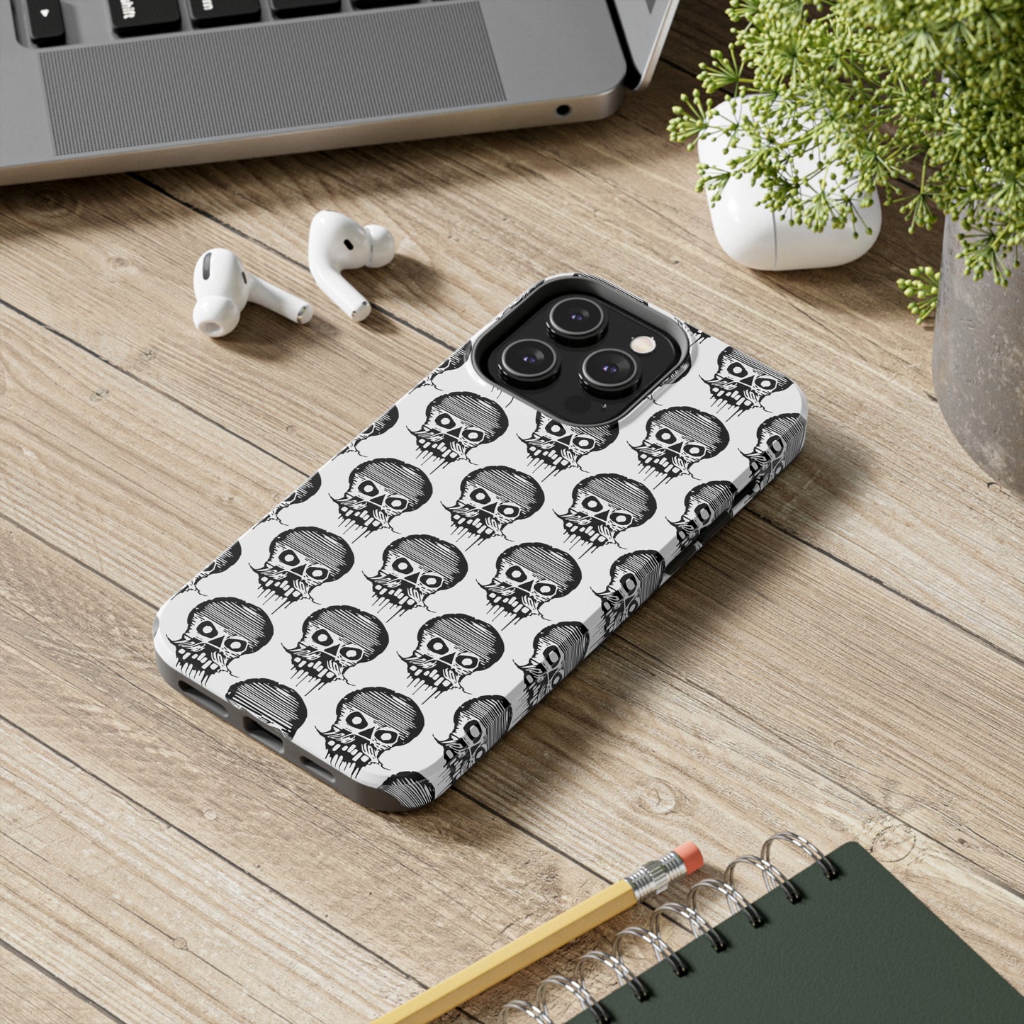 Skull White Tough Phone Case