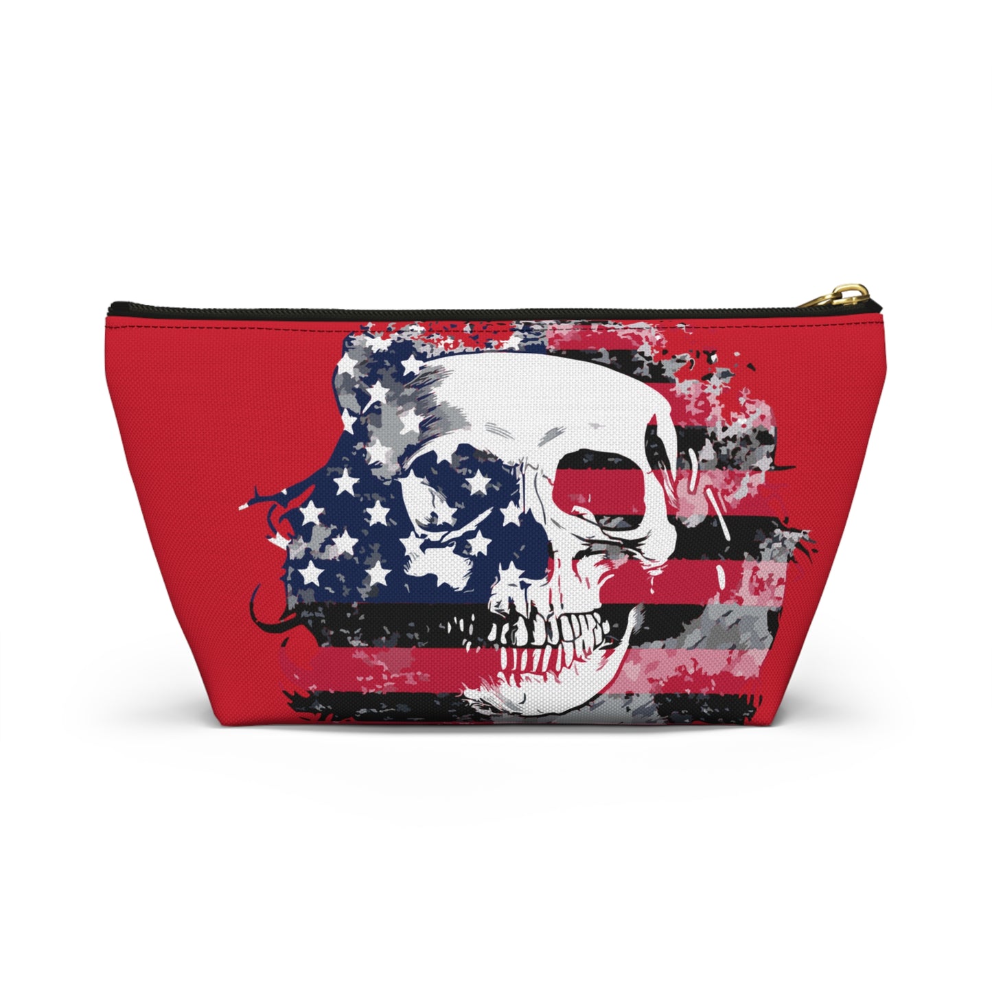 Skull and Flag Accessory Pouch w T-bottom