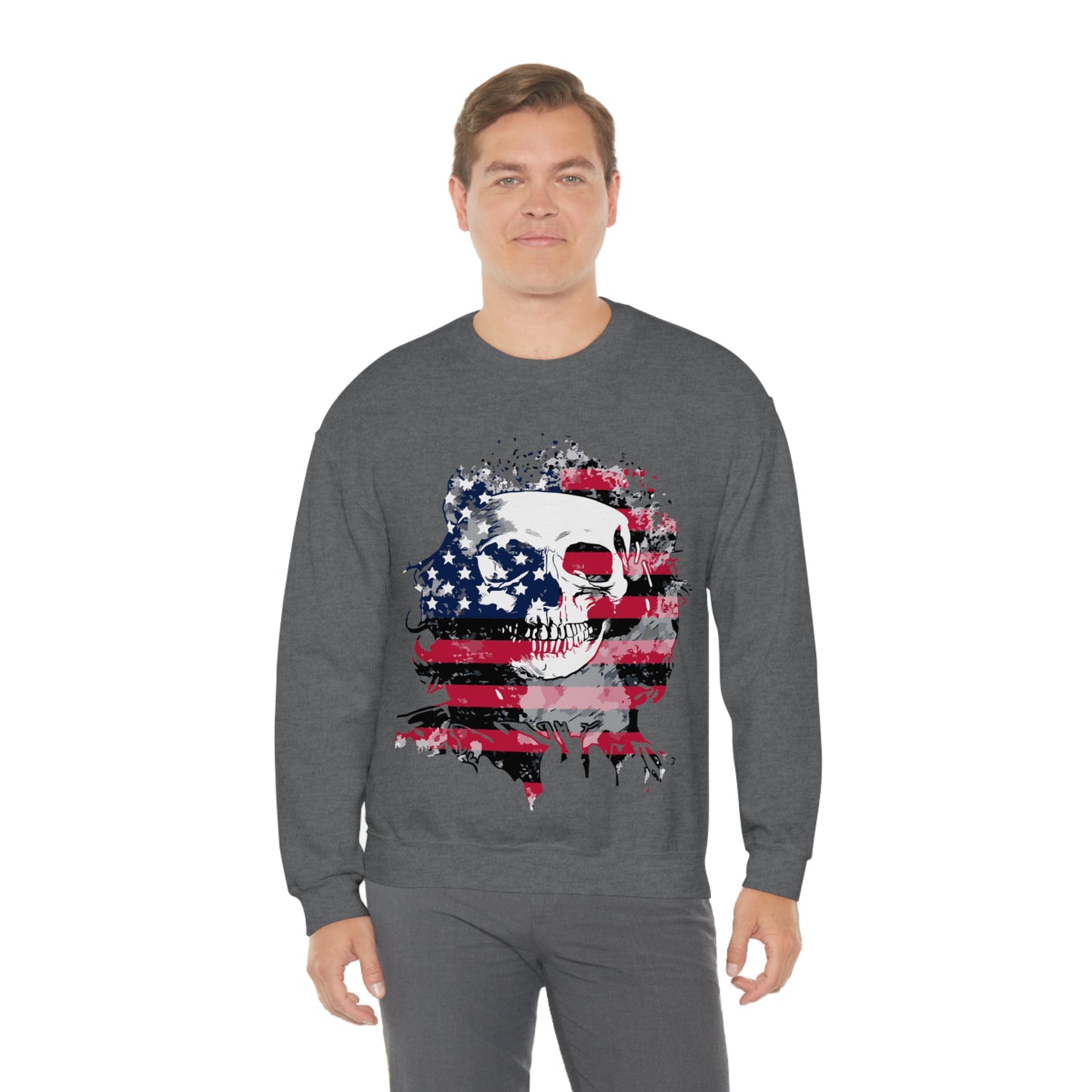 Skull and Flag Unisex Heavy Blend™ Crewneck Sweatshirt