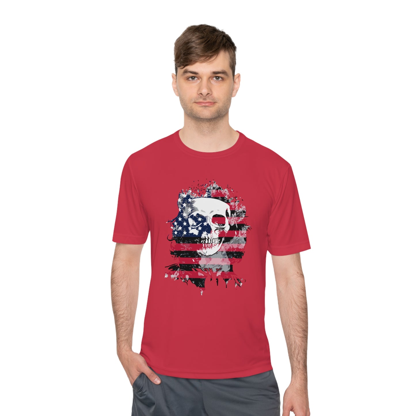 Skull and Flag Unisex Moisture Wicking Tee