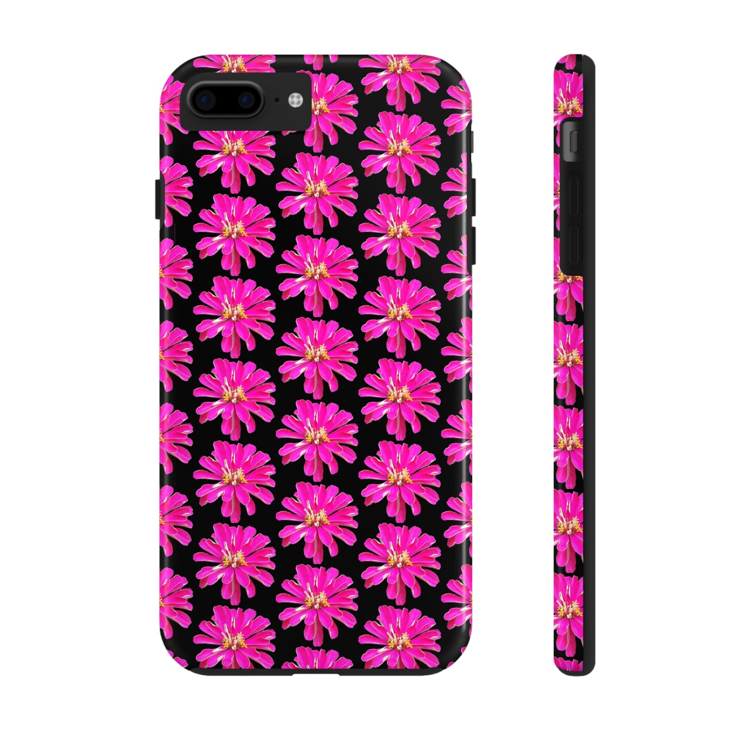 Pink Zinnia Black Tough Phone Case