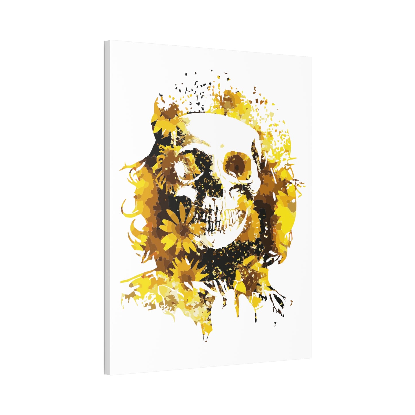 Sunflower Skull Canvas Stretched, 1.5''