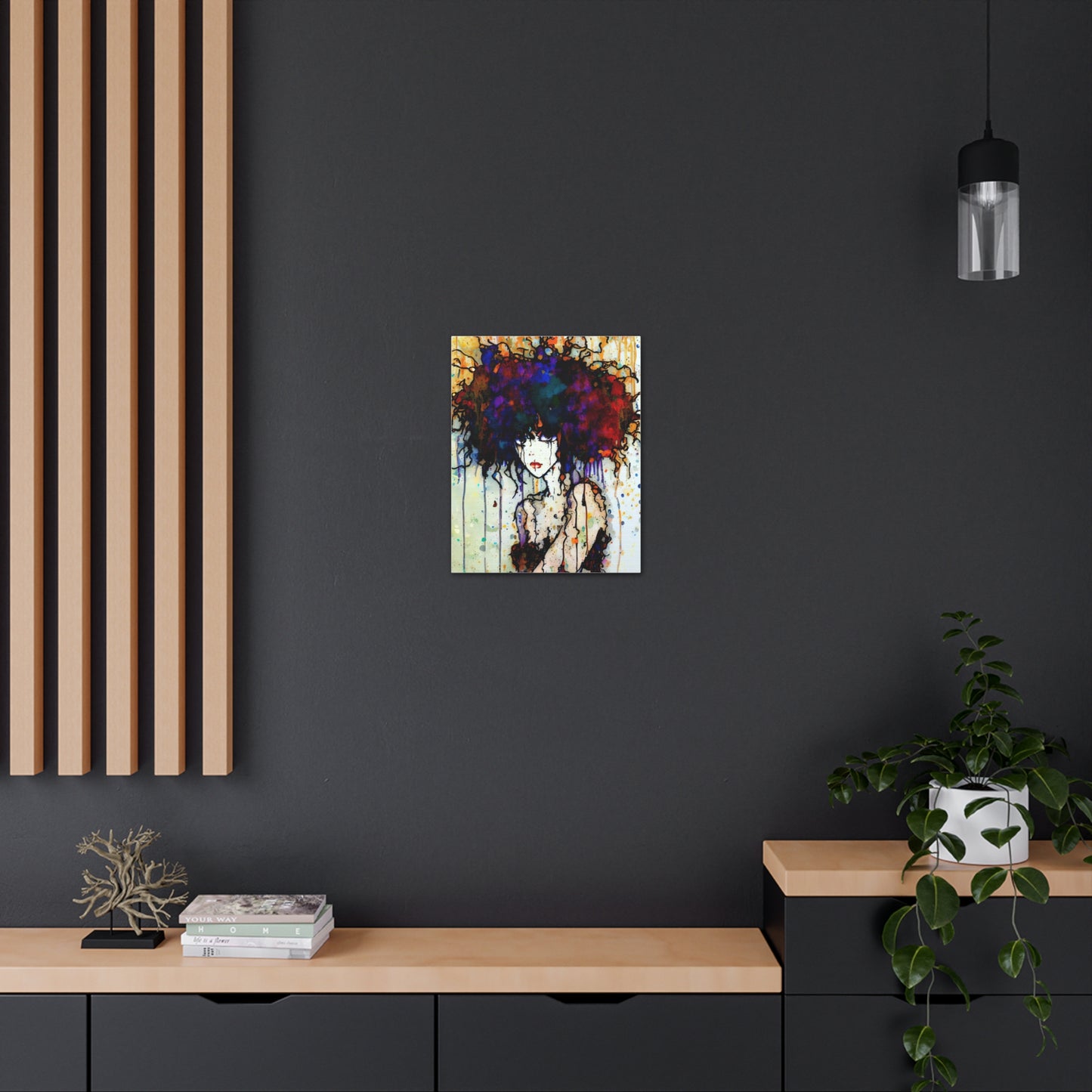 Girl with Big Hair  - Canvas Wall Art