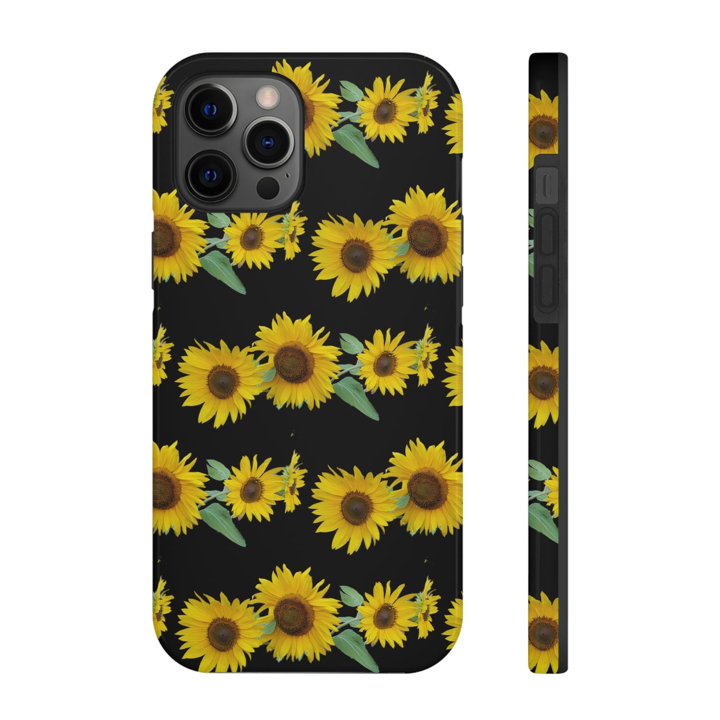 Sunflower Cluster Black Tough Phone Case