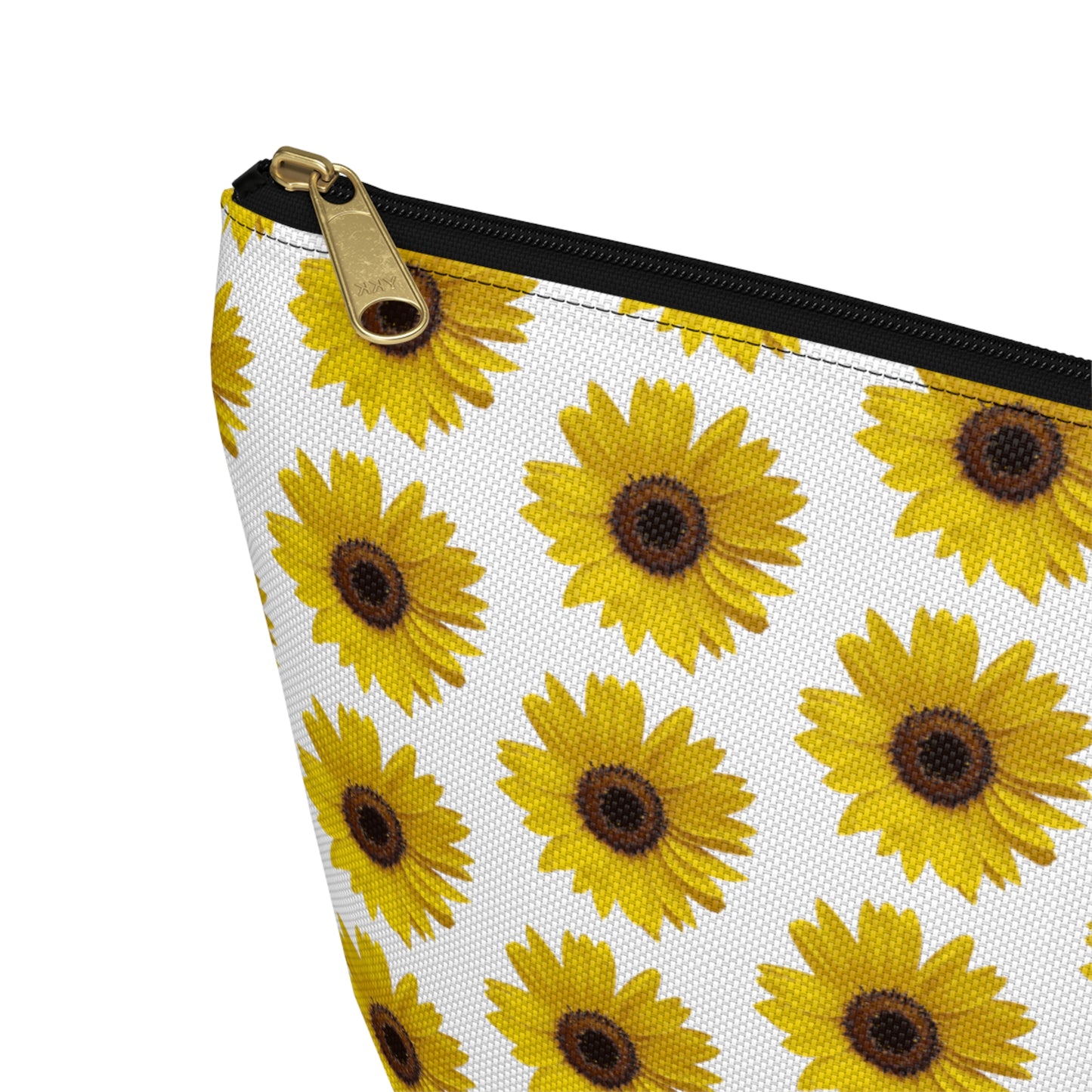 Sunflower White Accessory Pouch w T-bottom