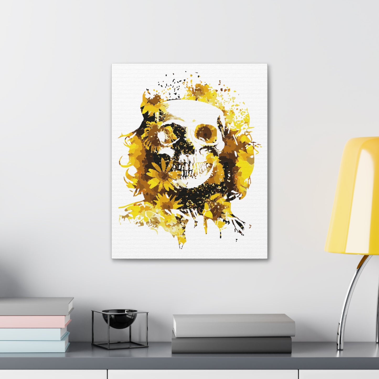 Sunflower Skull Canvas Stretched, 1.5''