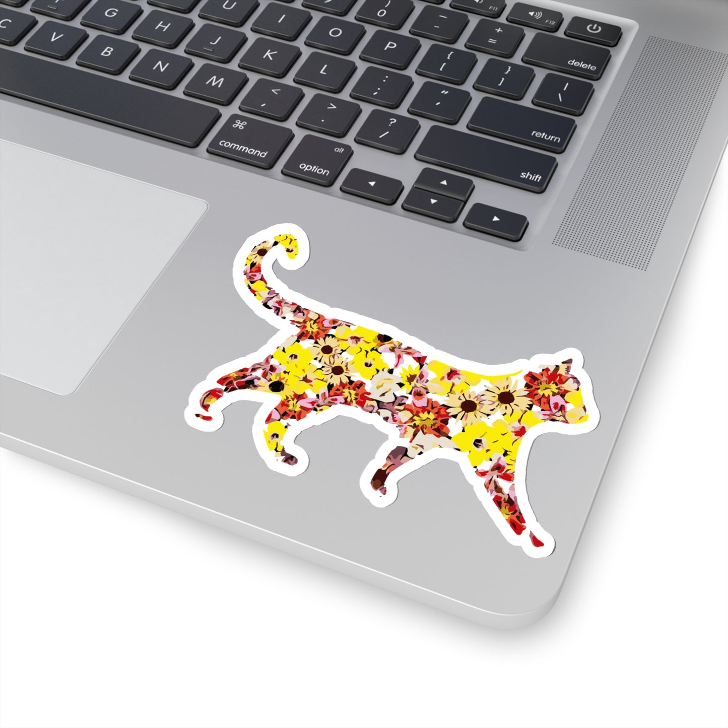 Floral Cat Kiss-Cut Stickers