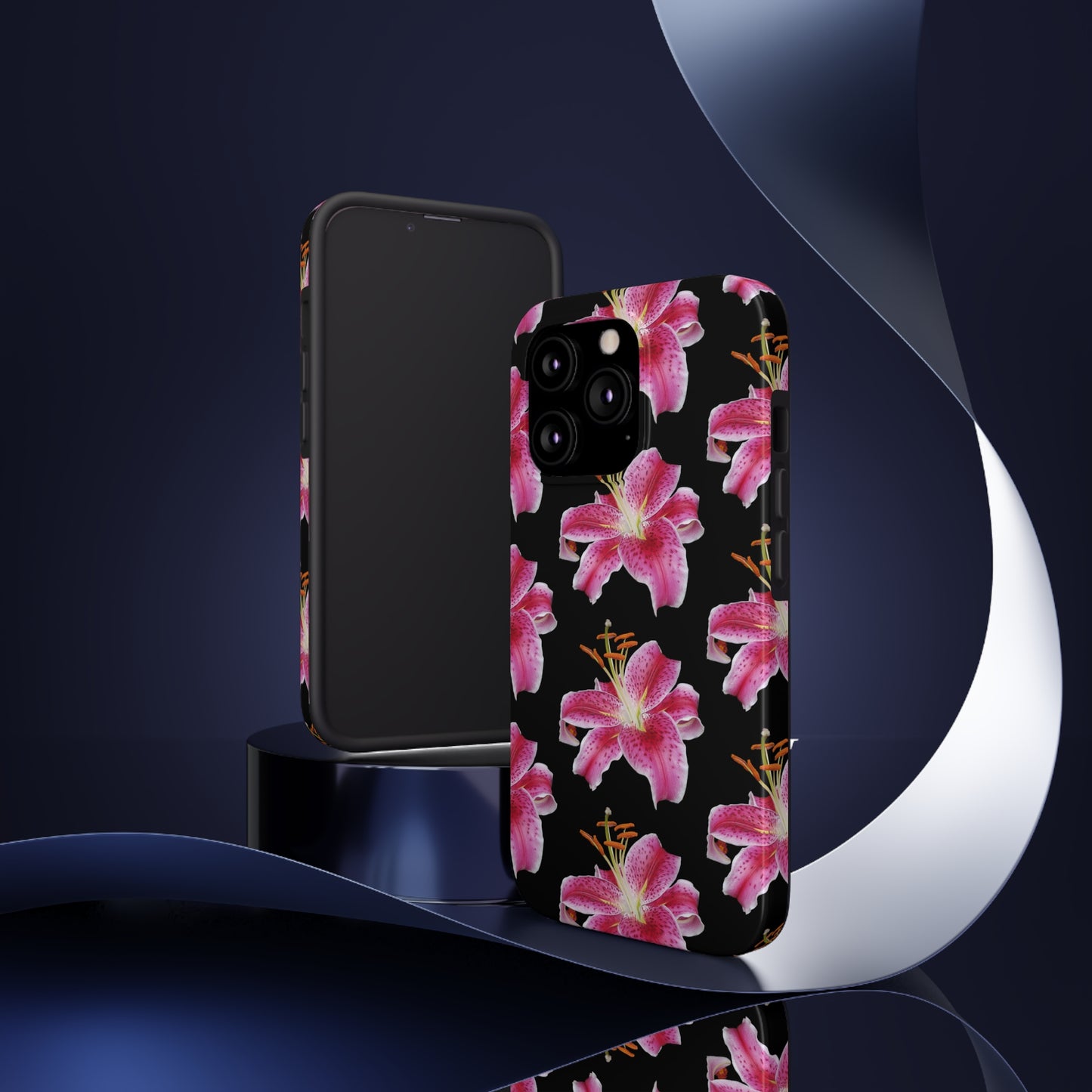 Stargazer Lily Black Tough Phone Case