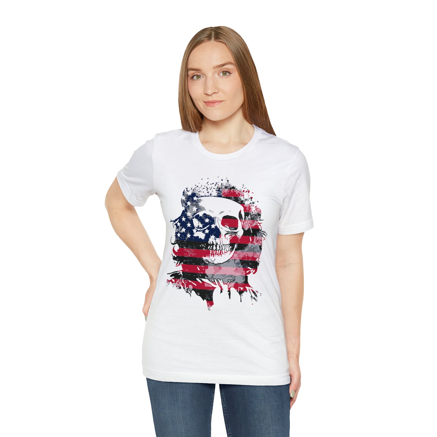 Skull and Flag Unisex Jersey Short Sleeve Tee