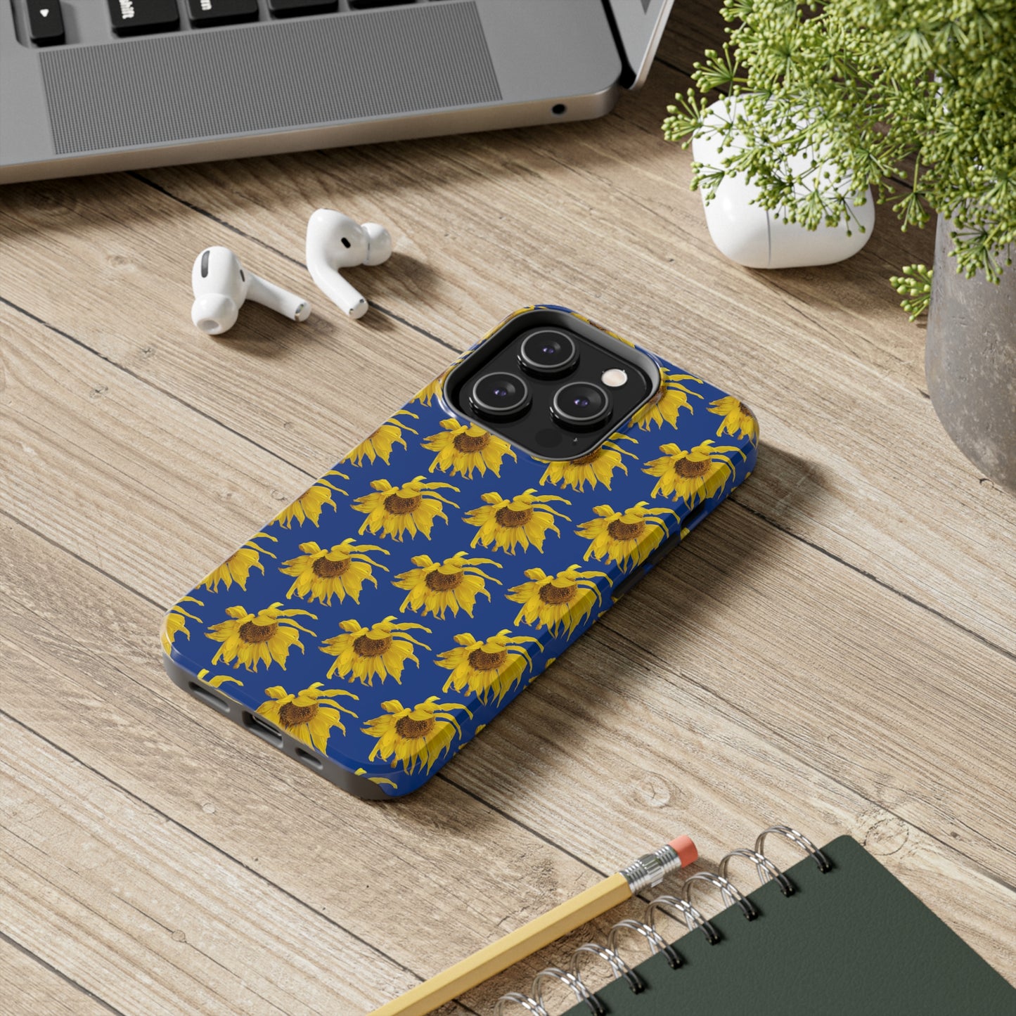 Fall Sunflower Blue Tough Phone Case