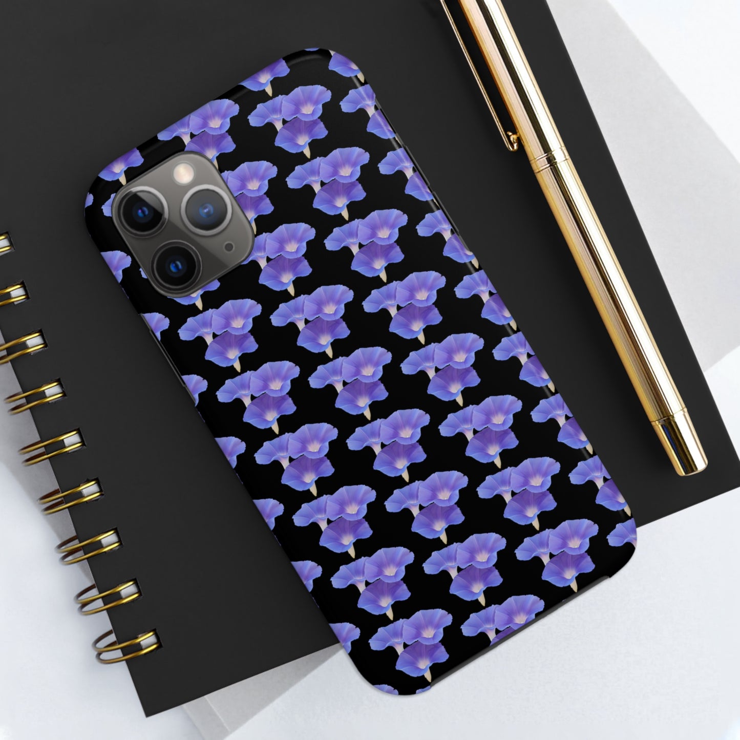 Purple Morning Glory Black Tough Phone Case