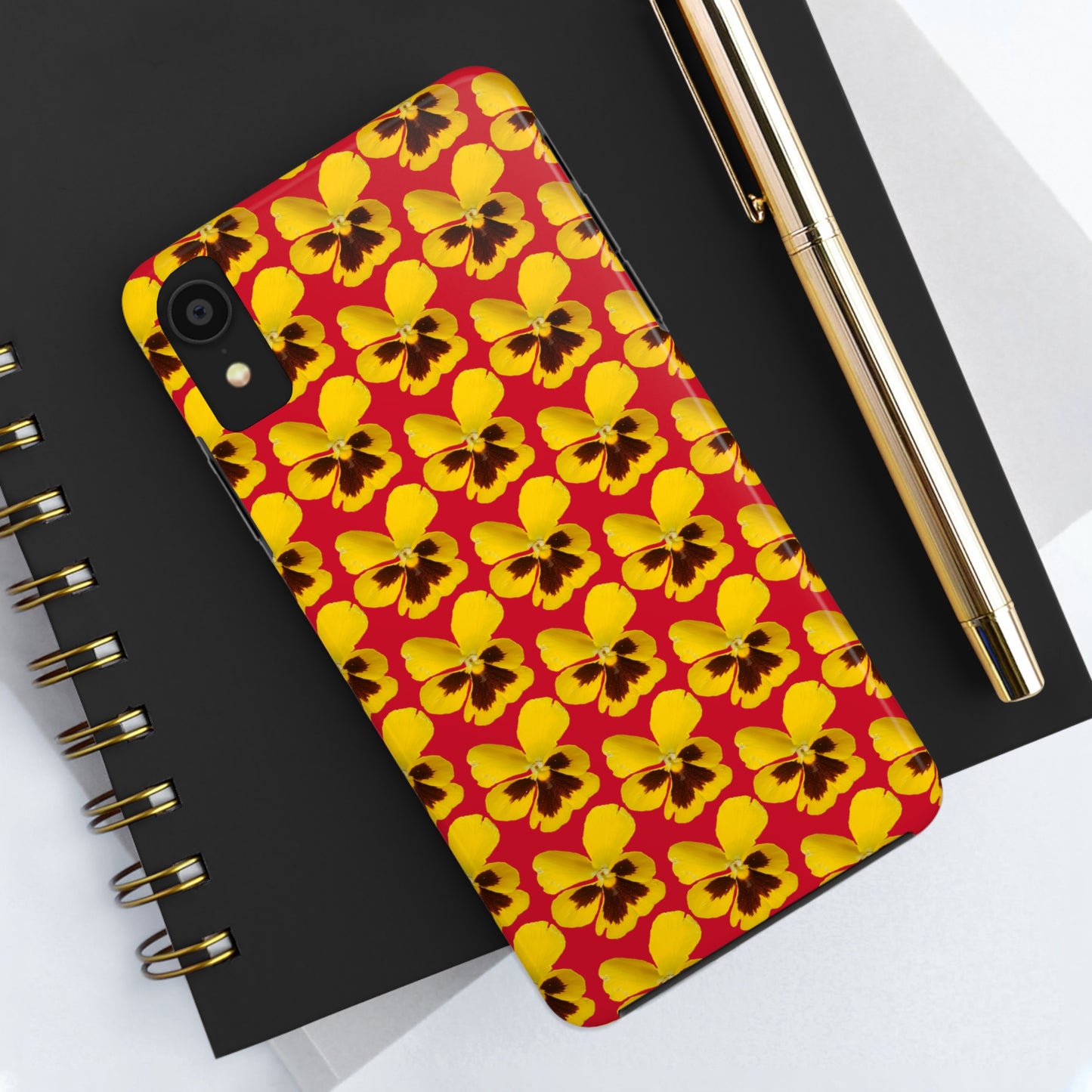 Yellow Pansy Red Tough Phone Case