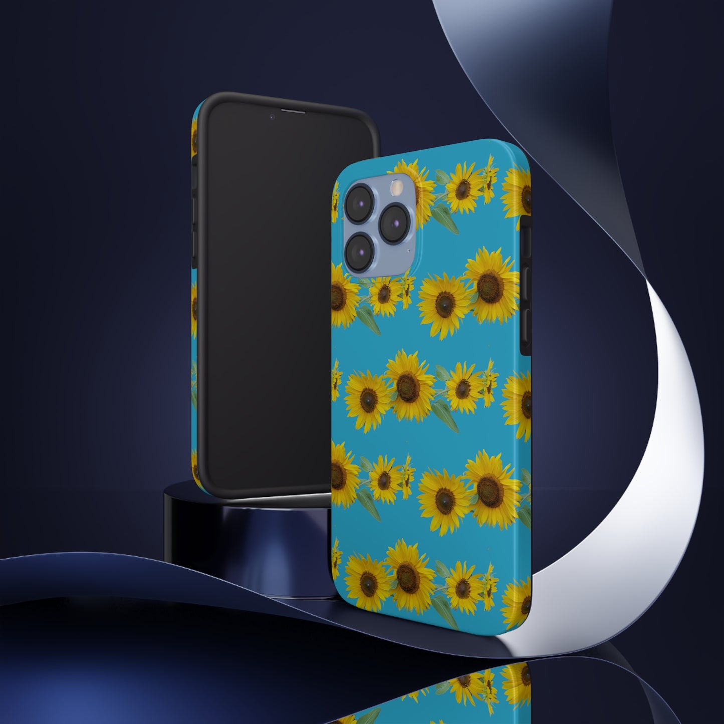 Sunflower Cluster Turquoise Tough Phone Case