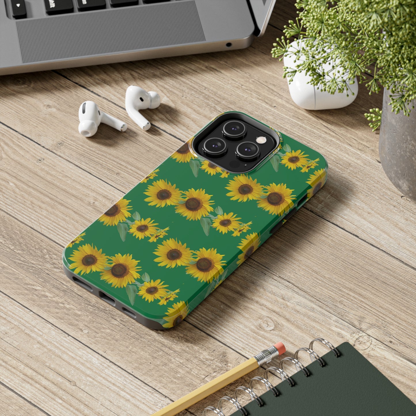 Sunflower Cluster Green Tough Phone Case