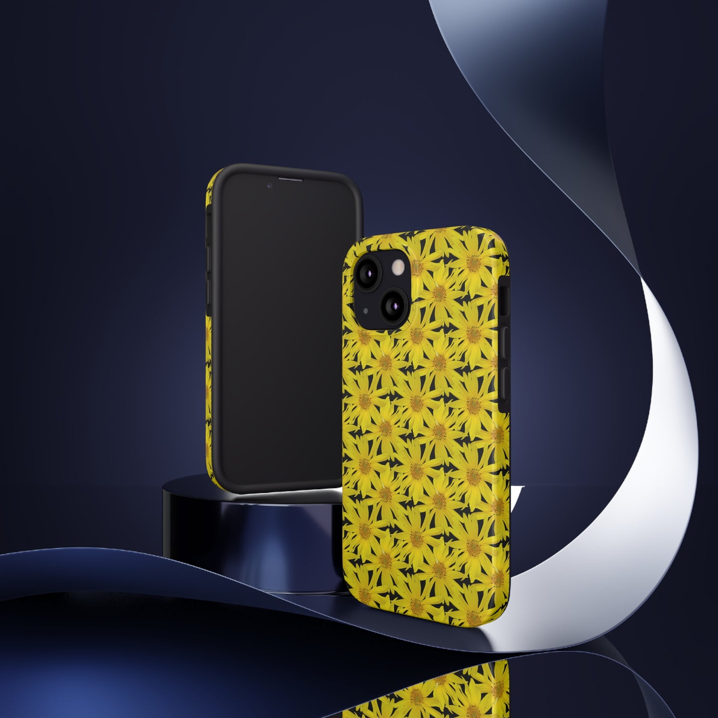 Wall Sunflower Black Tough Phone Case