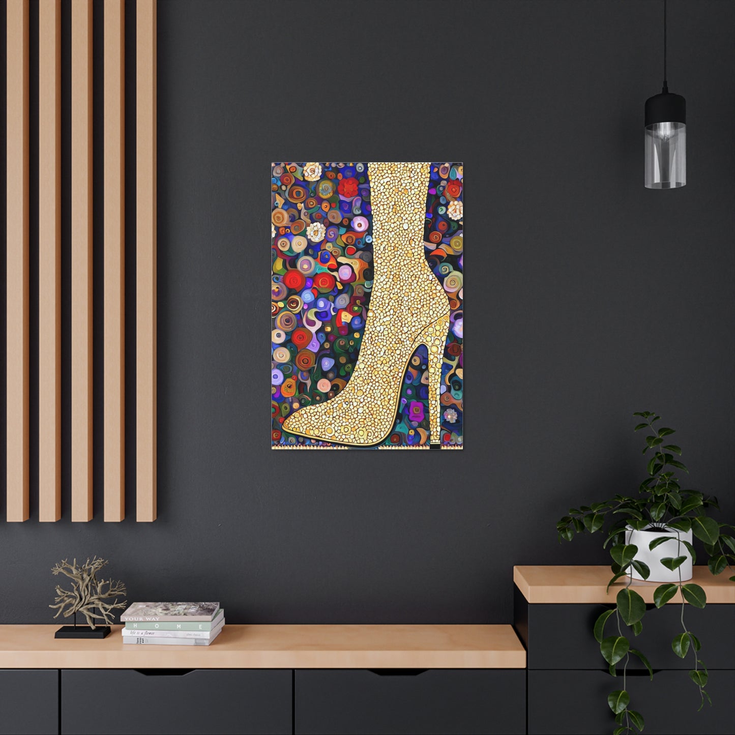 Gold Shoe  - Canvas Wall Art