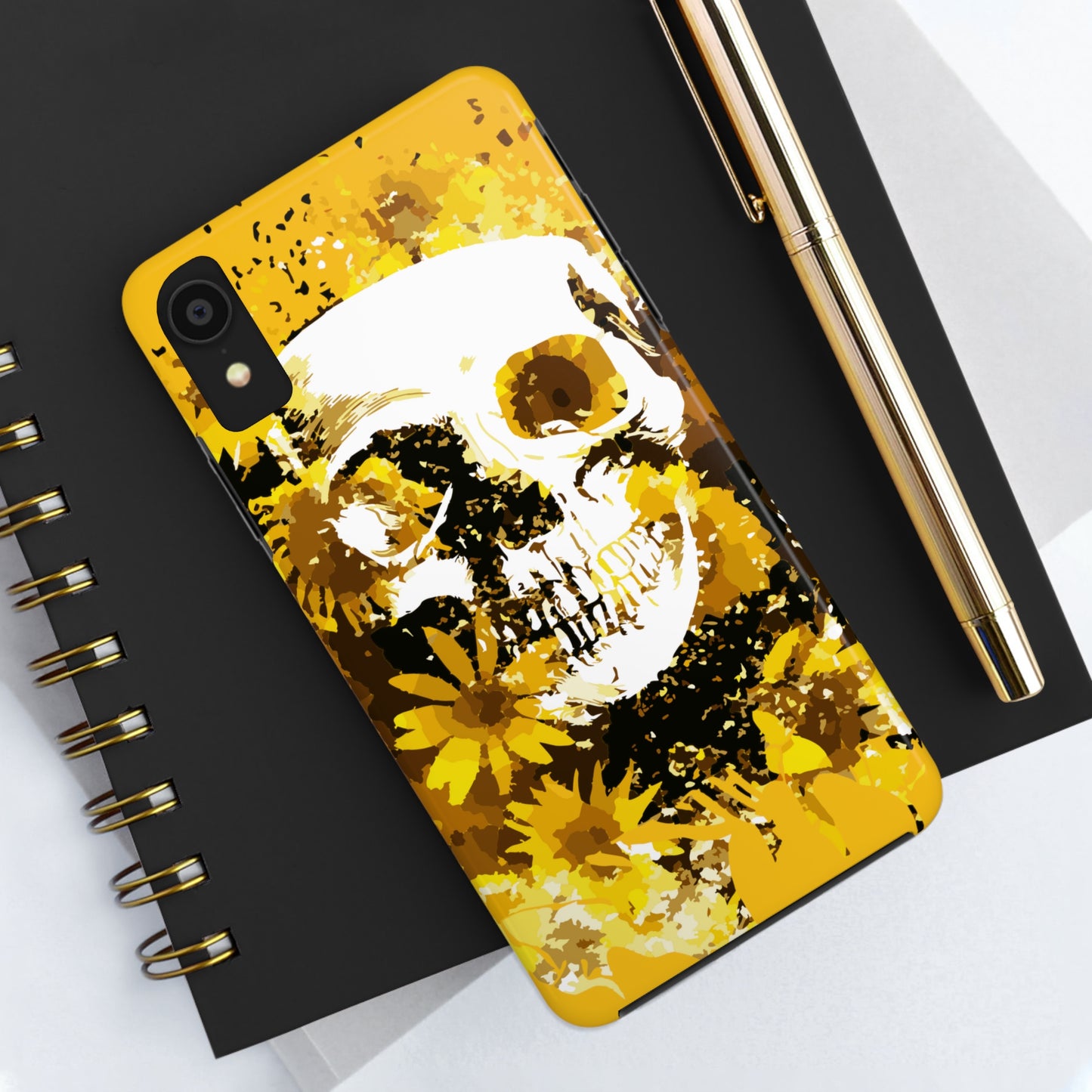 Sunflower Skull Tough Phone Case