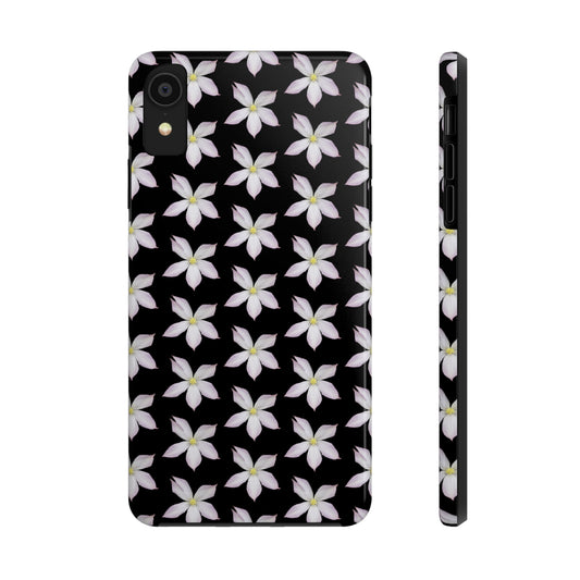 White Clematis Black Tough Phone Case