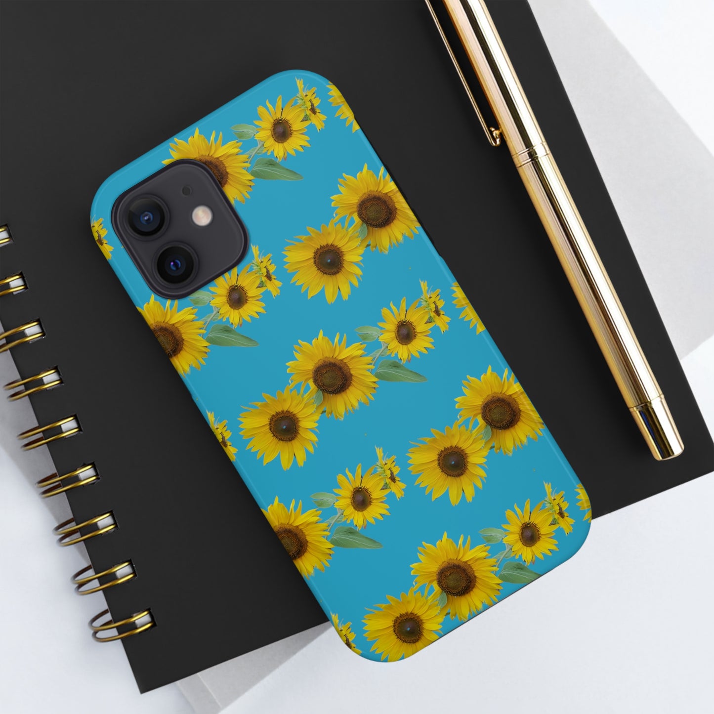 Sunflower Cluster Turquoise Tough Phone Case