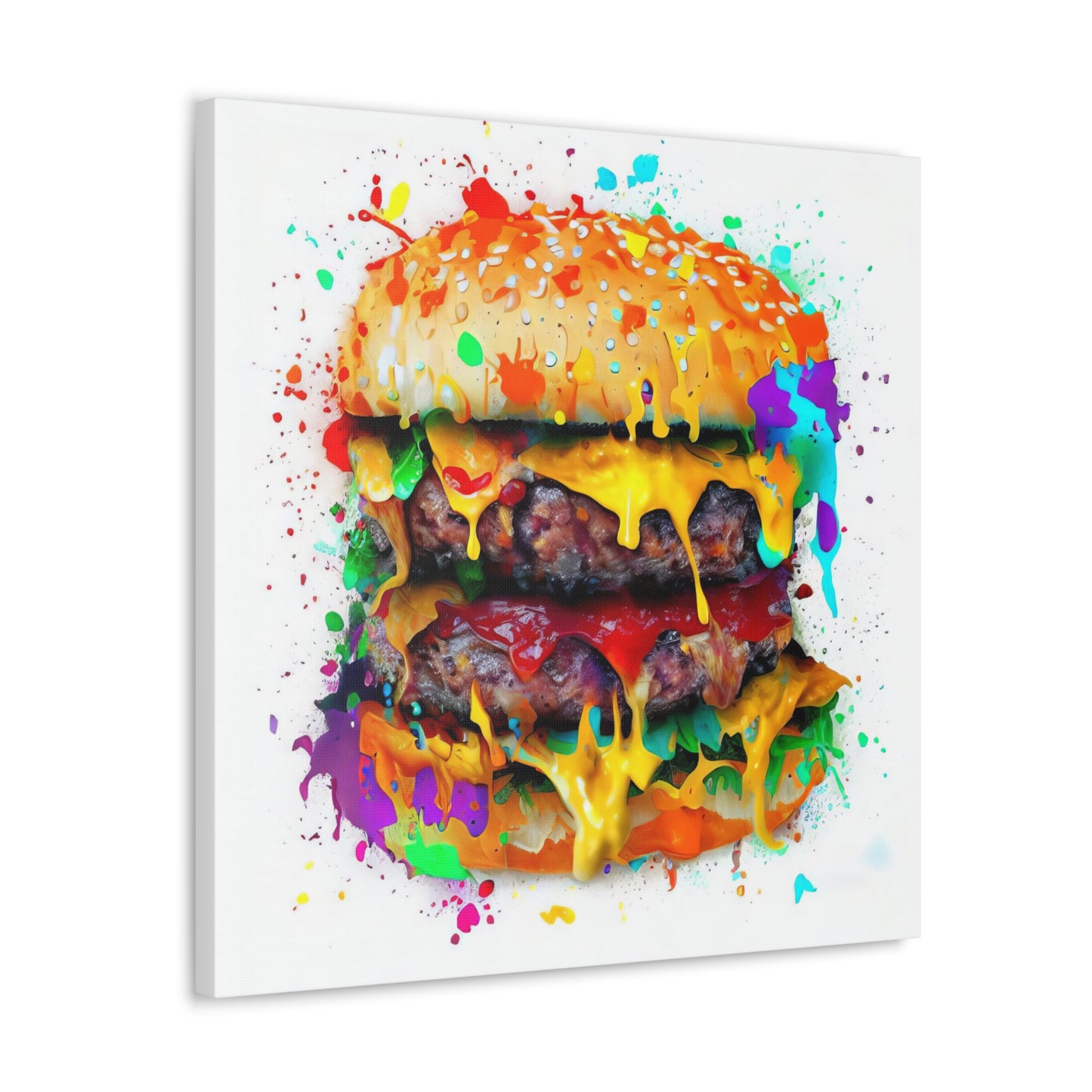 Double Cheese Burger  - Canvas Wall Art