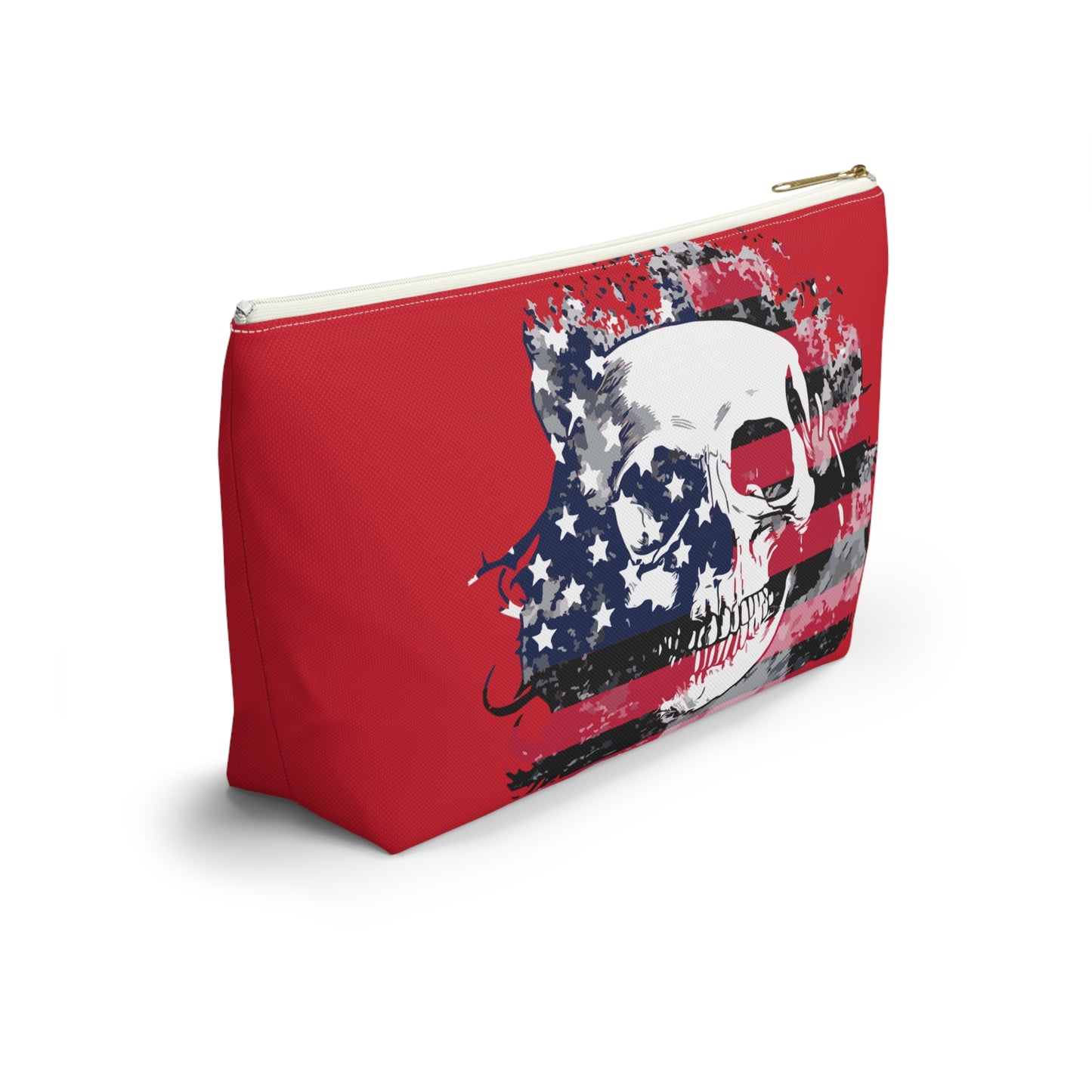 Skull and Flag Accessory Pouch w T-bottom