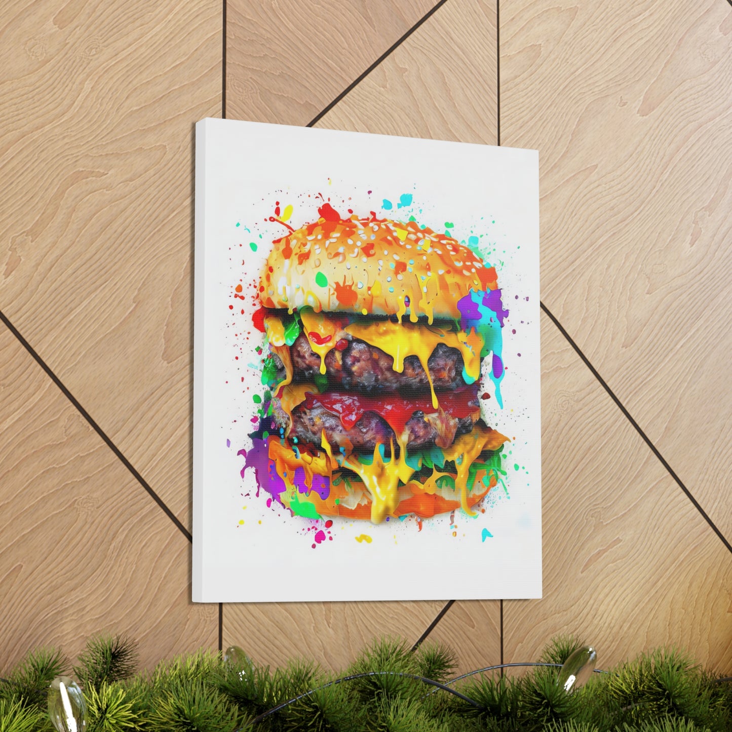 Double Cheese Burger  - Canvas Wall Art