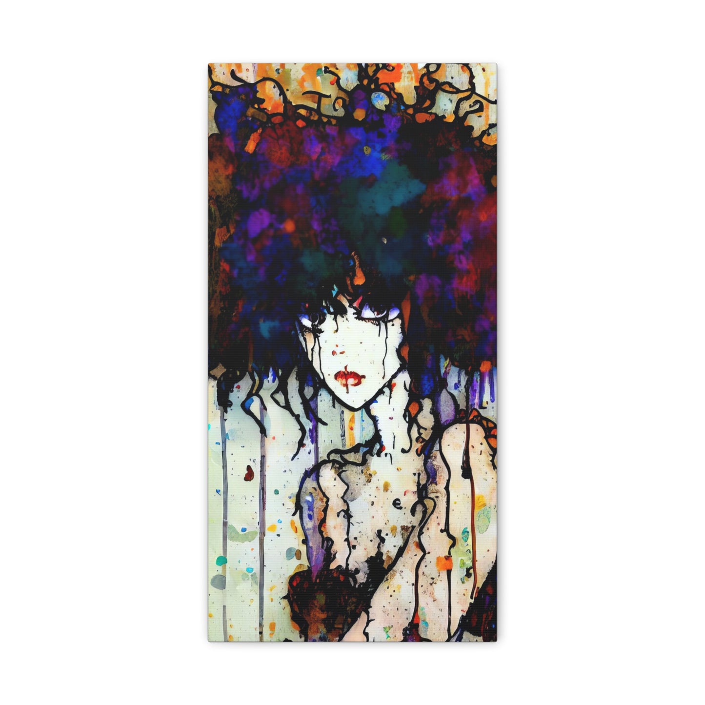 Girl with Big Hair  - Canvas Wall Art