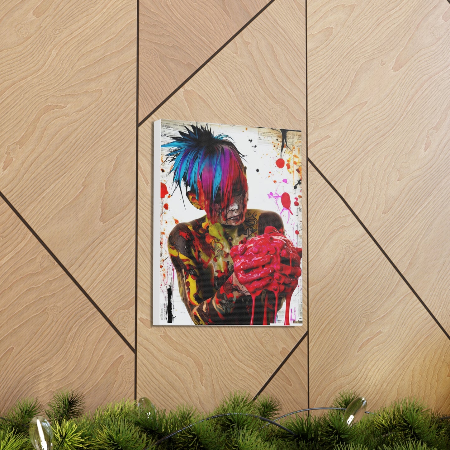 Tattooed Boy with Big Heart  - Canvas Wall Art