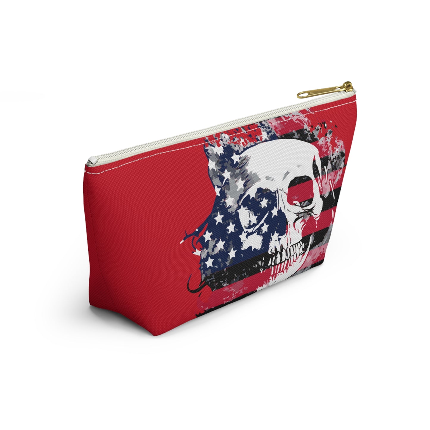 Skull and Flag Accessory Pouch w T-bottom