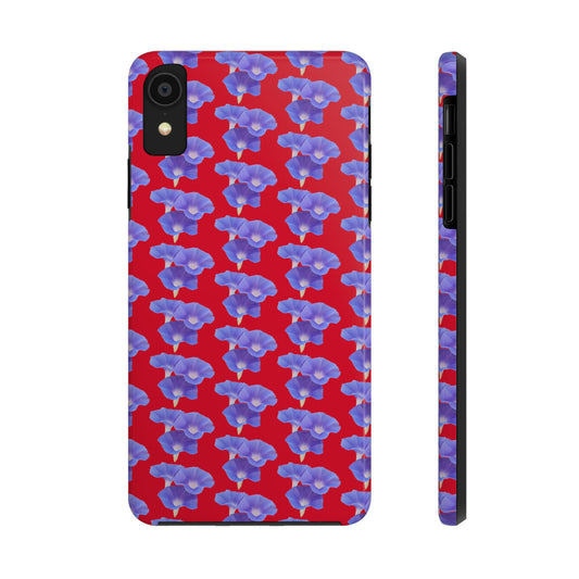 Purple Morning Glory Red Tough Phone Case