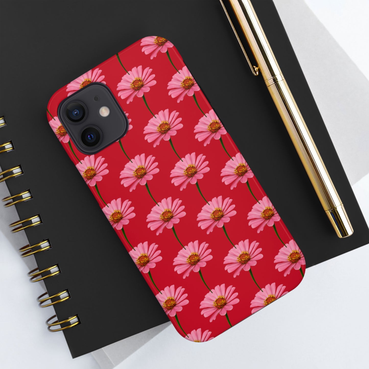 Pink Zinnia Red Tough Phone Case