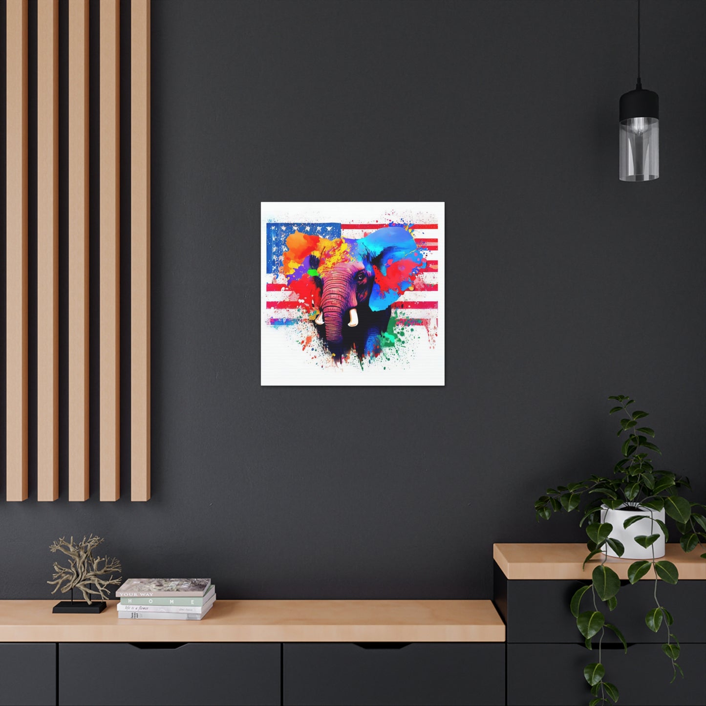 Elephant American Flag - Canvas Wall Art