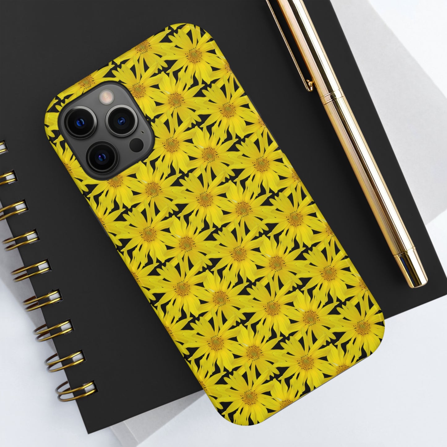 Wall Sunflower Black Tough Phone Case