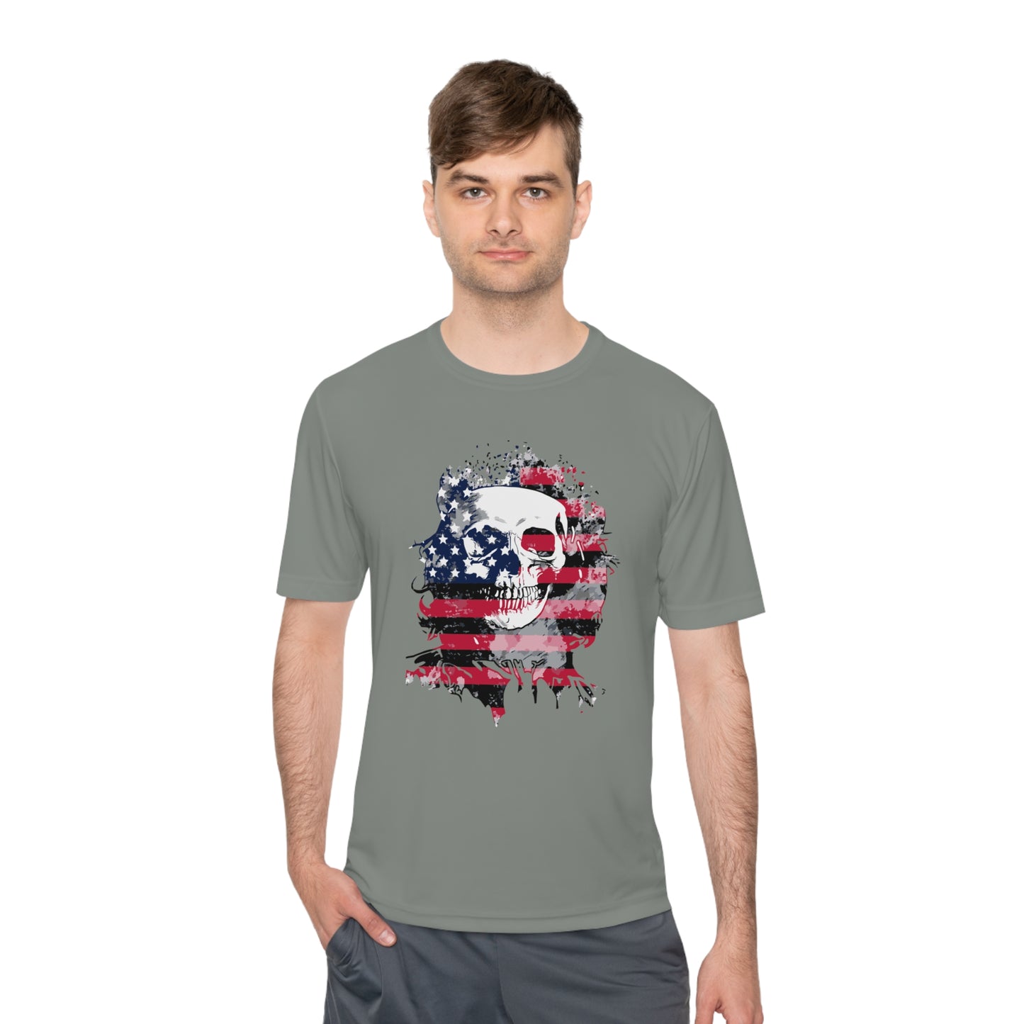 Skull and Flag Unisex Moisture Wicking Tee