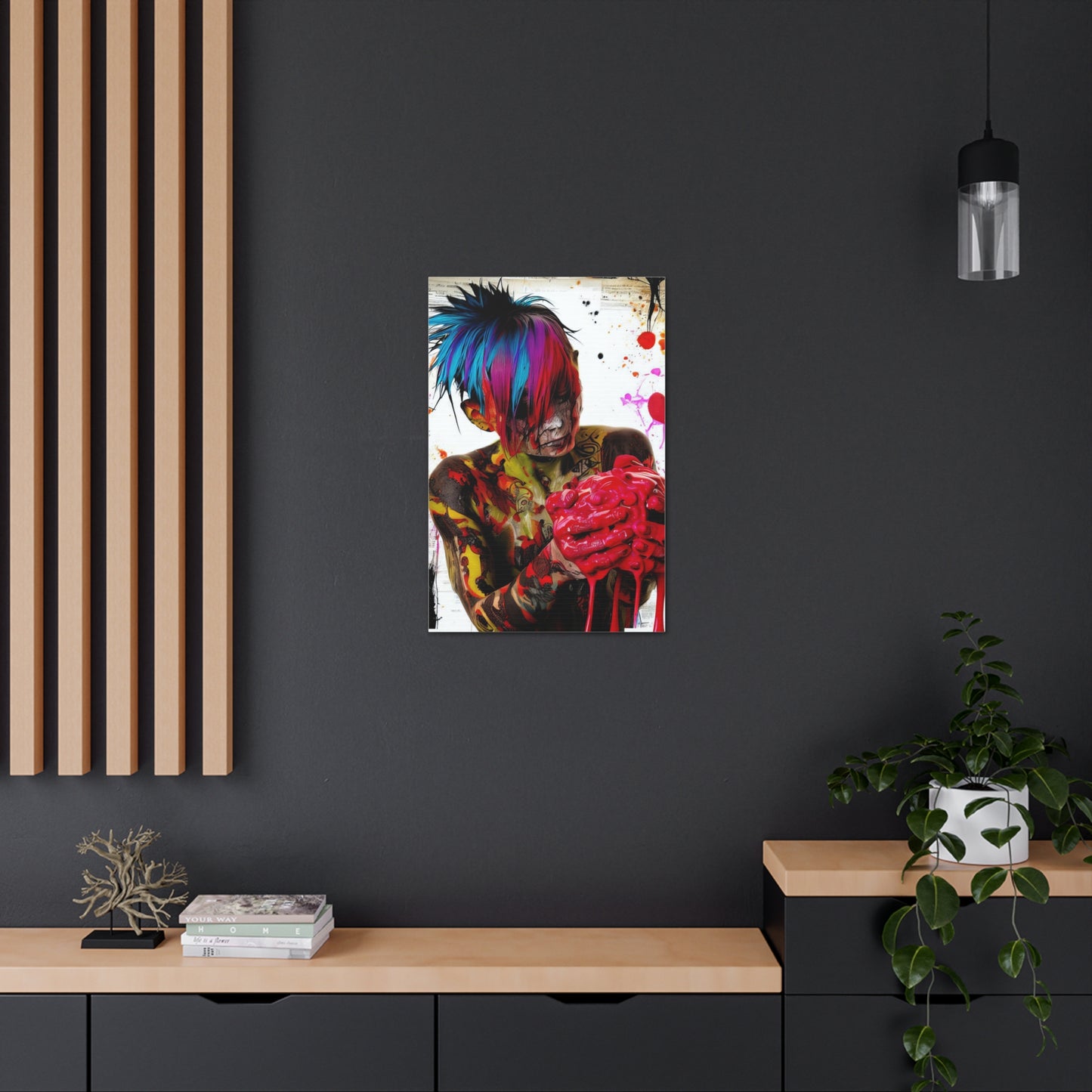 Tattooed Boy with Big Heart  - Canvas Wall Art