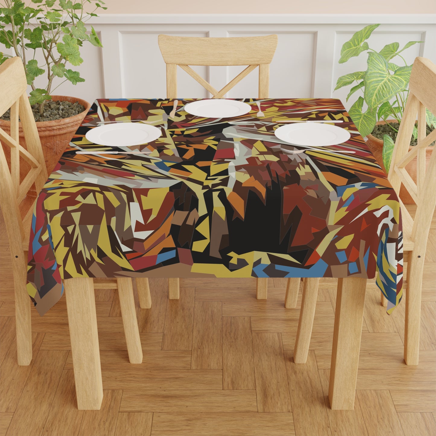 Abstract Floral FiestaTable Cloth