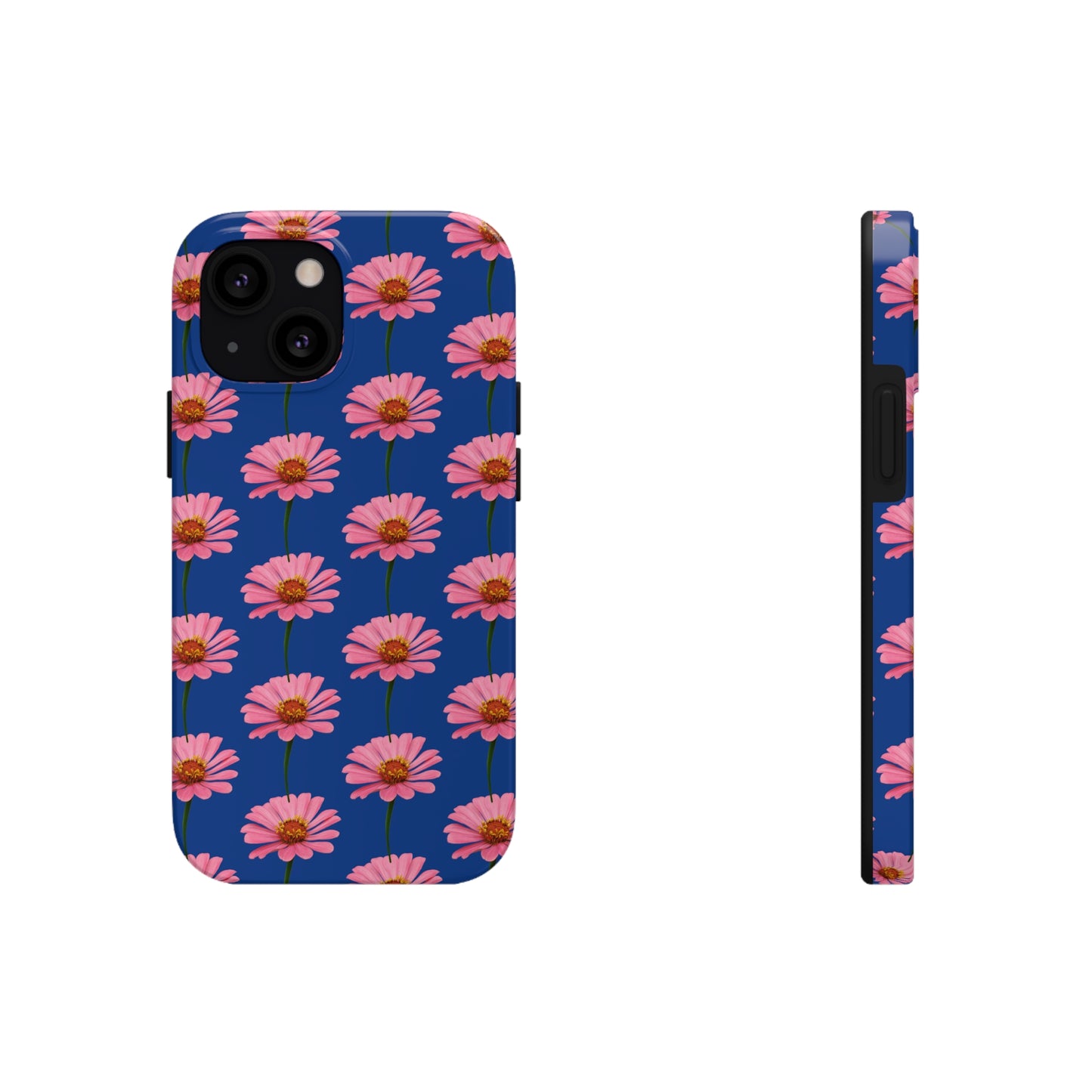 Pink Zinnia Blue Tough Phone Case