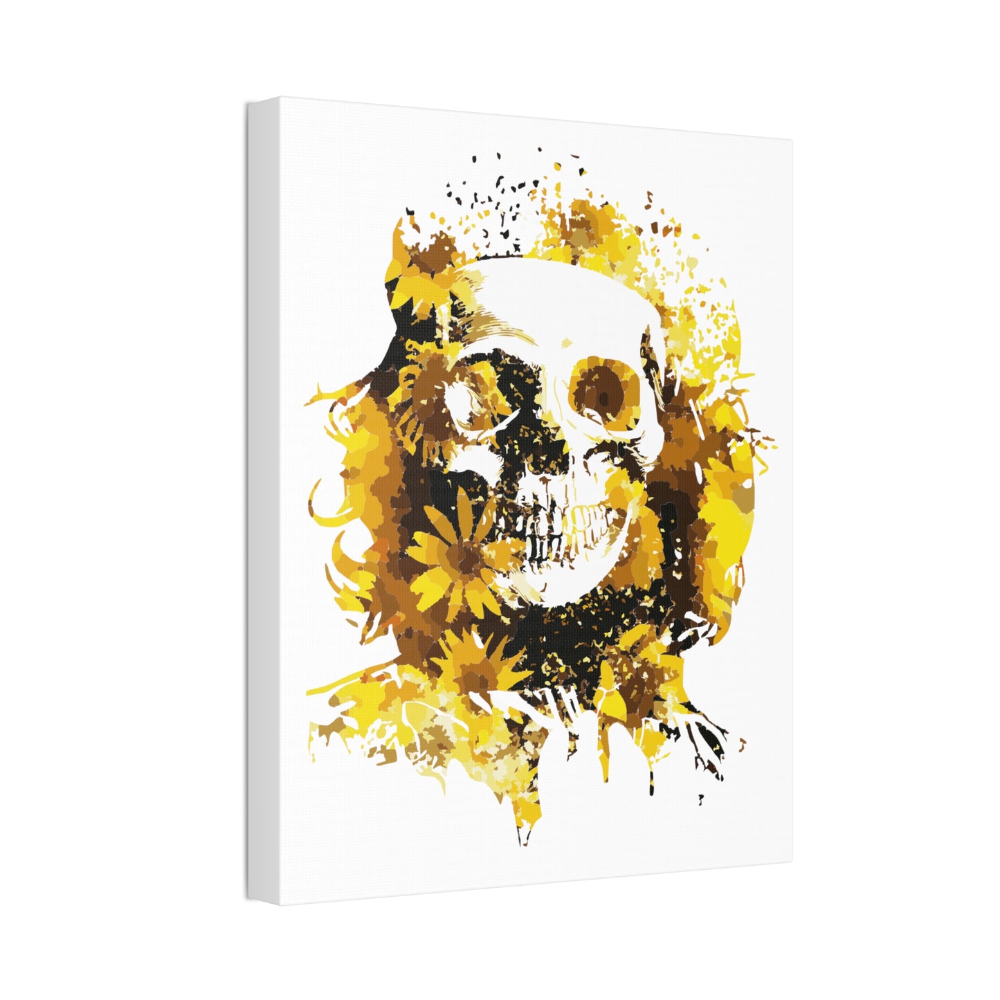 Sunflower Skull Canvas Stretched, 1.5''