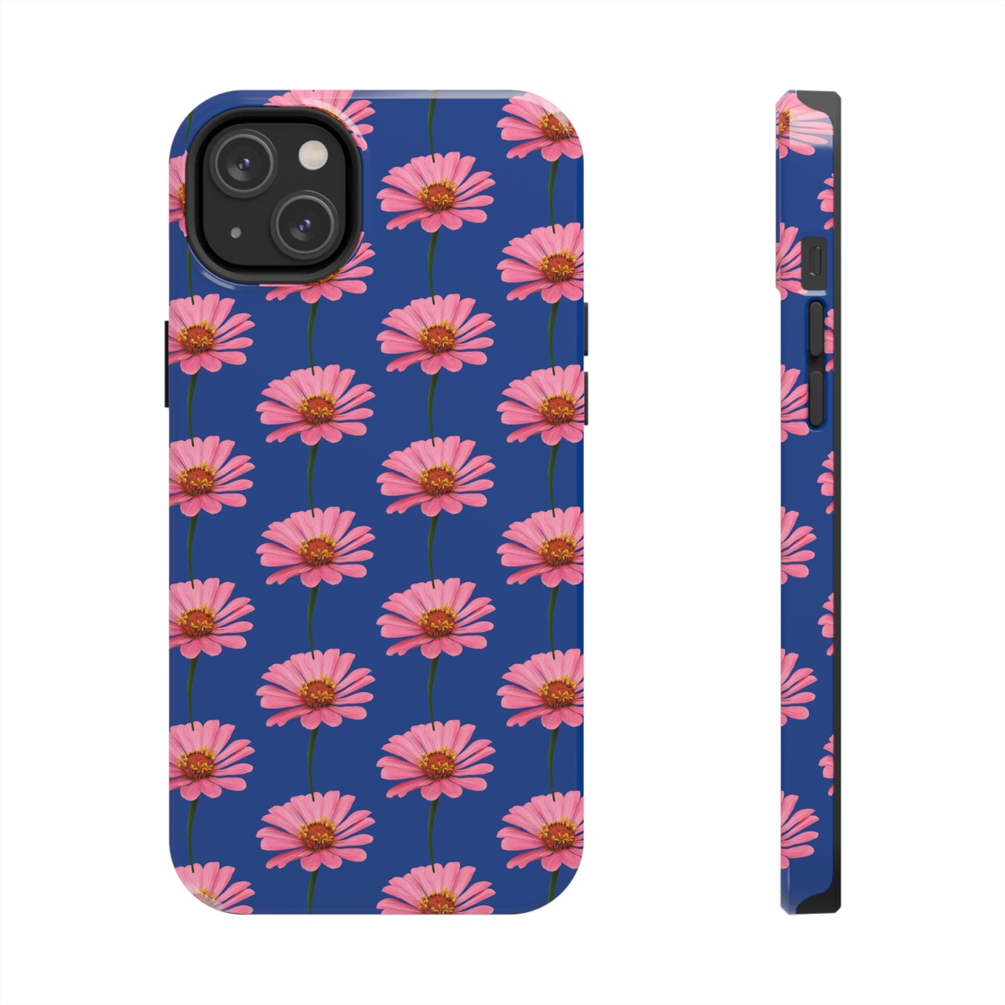 Pink Zinnia Blue Tough Phone Case