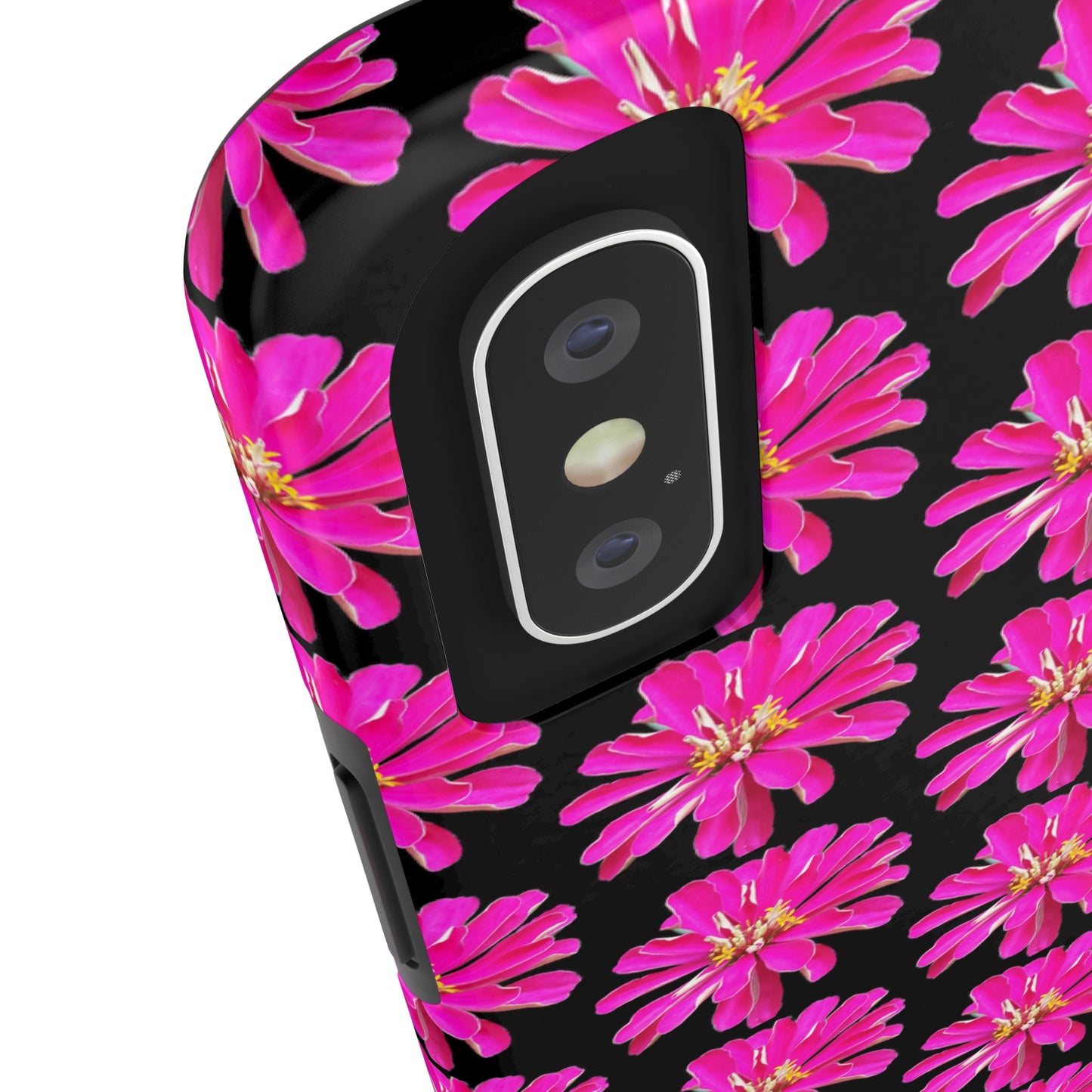 Pink Zinnia Black Tough Phone Case